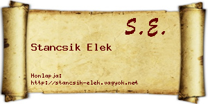 Stancsik Elek névjegykártya