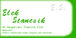 elek stancsik business card